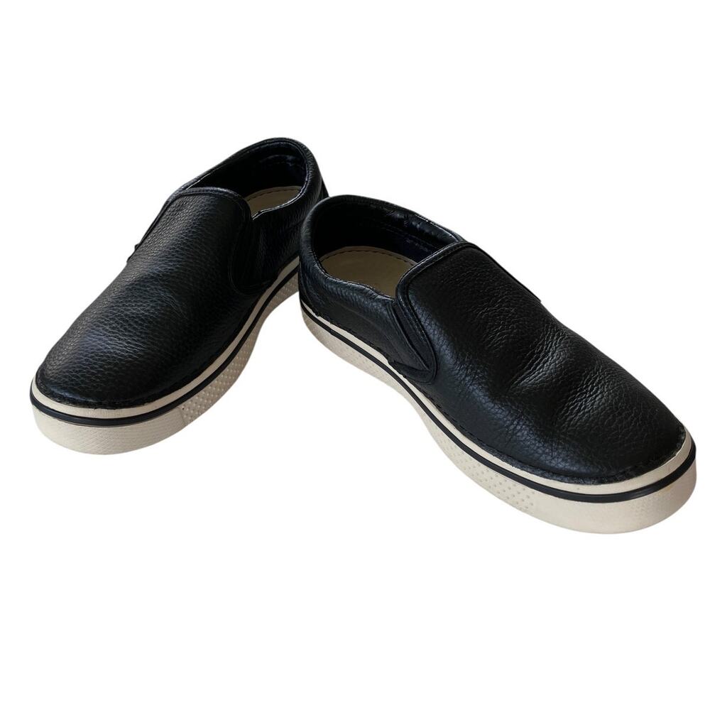 Crocs Hover Slip-On Leather Loafers Black Men's 9 Preppy Beachy Casual Classic